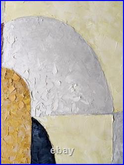 Textured Geometric Color Block Abstract Oil Painting Modern 20x28 Canvas