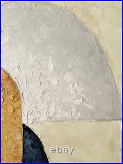 Textured Geometric Color Block Abstract Oil Painting Modern 20x28 Canvas