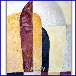 Textured Geometric Color Block Abstract Oil Painting Modern 20x28 Canvas