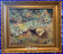 The Beach, Abstract Art, 30.5x36, Original Oil Painting, Signed, Artist, Frame