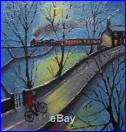 The Night Mail Original Northern Art Oil Painting on Canvas COSA