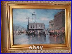 Thomas Kinkade Placerville Main Street 1916 an Masters Edition 22x15 Oil