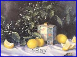 Timothy C. Tyler original Oil on Canvas Painting Lemon Soothers 1989 Listed Art