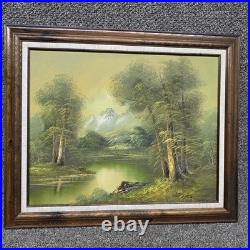 Tok Hwang Original Oil On Canvas Alaskan River Scene Signed & Numbered