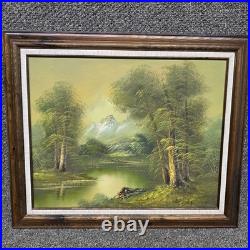 Tok Hwang Original Oil On Canvas Alaskan River Scene Signed & Numbered
