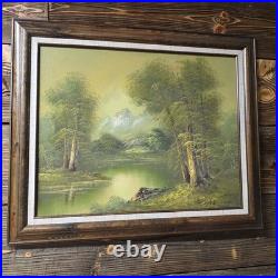 Tok Hwang Original Oil On Canvas Alaskan River Scene Signed & Numbered