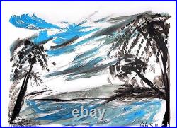 Tropical Paradise II Contemporary Expressionist Original Painting 11x14 Shibumi