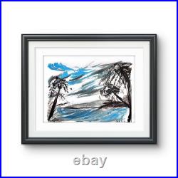 Tropical Paradise II Contemporary Expressionist Original Painting 11x14 Shibumi