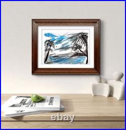 Tropical Paradise II Contemporary Expressionist Original Painting 11x14 Shibumi