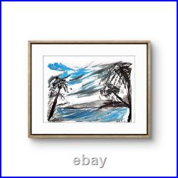 Tropical Paradise II Contemporary Expressionist Original Painting 11x14 Shibumi