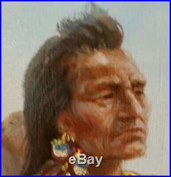 Troy Denton Original Art Painting On Canvas Native American Warriors On Horse