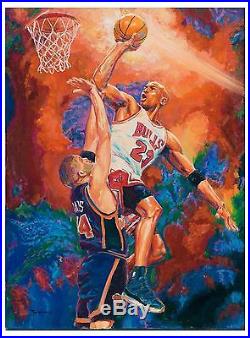 Turchinskiy Dmitriy Michael Jordan Sport Art Original Oil on Canvas- Unstoppable