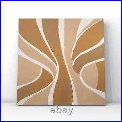 Turquoise Beige Brown Abstract Art Set Of 4 Original Oil Painting On Canvas 16