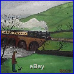 Tyneside Express Original Northern Art Oil Painting on Canvas COSA