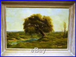UNTITLED ORIGINAL OIL ON CANVAS by G. Harvey. TEXAS OAK PAINTED IN 1956