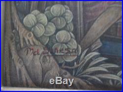 Ubud Balinese Art Original Acrylic on Canvas, Signed I Made Suarsa, 22.5 x 19