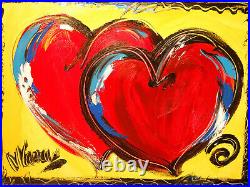 VALENTINE HEARTS POP ART CREATED Modern Original Oil Abstract J90u9E