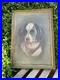 VTG-Oil-Painting-Dog-Portrait-on-Canvas-Antique-Gilt-Frame-18x13-Unsigned-01-qyit