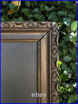 VTG Oil Painting Dog Portrait on Canvas Antique Gilt Frame 18x13 Unsigned