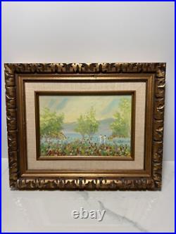 VTG Original Small Art Oil On Canvas/ Board Painting Landscape Signed Allison
