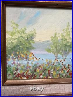 VTG Original Small Art Oil On Canvas/ Board Painting Landscape Signed Allison