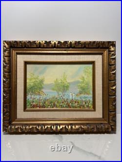 VTG Original Small Art Oil On Canvas/ Board Painting Landscape Signed Allison