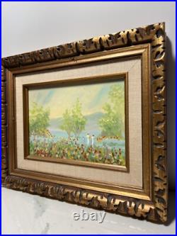 VTG Original Small Art Oil On Canvas/ Board Painting Landscape Signed Allison