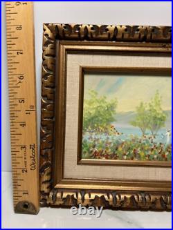 VTG Original Small Art Oil On Canvas/ Board Painting Landscape Signed Allison