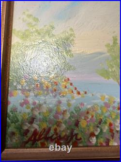 VTG Original Small Art Oil On Canvas/ Board Painting Landscape Signed Allison