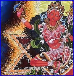 Vajravarahi Newari Paubha Thangka Digital Giclee Print On Canvas Of Original Art