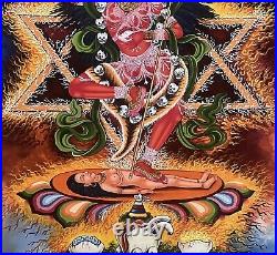 Vajravarahi Newari Paubha Thangka Digital Giclee Print On Canvas Of Original Art