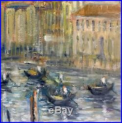 Venice Italy Gondola Tours 16 x 20 in. Original Oil on canvas Hall Groat Sr