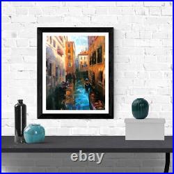 Venice Painting Original Impressionism Art Italy Canal Oil on Canvas Artwork
