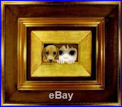 Very Cute! Margaret Keane Original Painting On Canvas Signed Dog Big Eyes