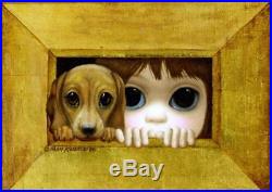 Very Cute! Margaret Keane Original Painting On Canvas Signed Dog Big Eyes