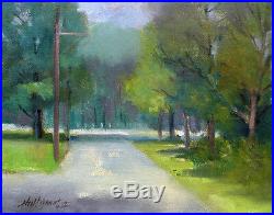 Vestal New York Summer Trees 11x14 Original Oil on canvas By HALL GROAT II