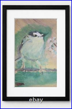 Vibrant Abstract Expressionism Canvas Painting, Bird Alight 2, Basil Arts