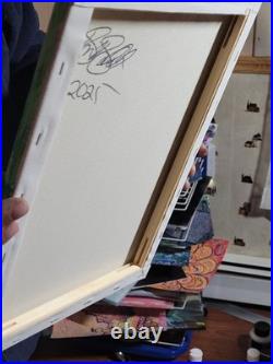 Vibrant Abstract Expressionism Canvas Painting, Bird Alight 2, Basil Arts