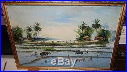 Vietnam Mia Cay Rice Field Original Oil On Canvas Landscape Painting