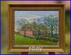 Village house landscape oil on canvas painting