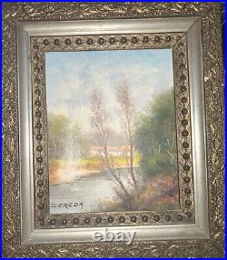 Vinatage original oil on canvas painting landscape Antonio? Cereda