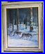 Vintage-1994-Cameron-Blagg-Oil-Painting-Wolf-Wolves-Winter-Forest-Northwest-01-ivl