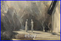 Vintage Black And White Oil Painting On Canvas Signed Doris Kanarsh