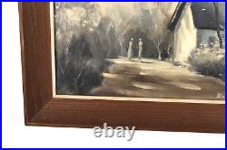 Vintage Black And White Oil Painting On Canvas Signed Doris Kanarsh