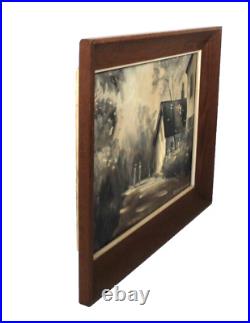 Vintage Black And White Oil Painting On Canvas Signed Doris Kanarsh