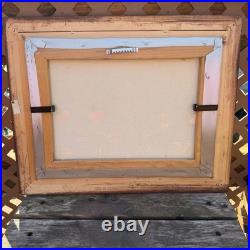 Vintage C. Carson Signed Oil Painting Steam Train Locomotive Wood Frame 12x16