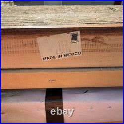 Vintage C. Carson Signed Oil Painting Steam Train Locomotive Wood Frame 12x16