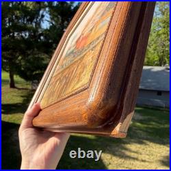 Vintage C. Carson Signed Oil Painting Steam Train Locomotive Wood Frame 12x16