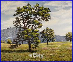 Vintage California Landscape Painting Trees Sierra Nevada Foothills J Ed Hensley