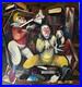 Vintage-Clown-Library-Books-Oil-Painting-Modern-Art-Wall-Hanging-Unknown-Artist-01-ps